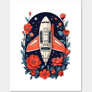 Floral Space Ship by Akbaly Posters and Art